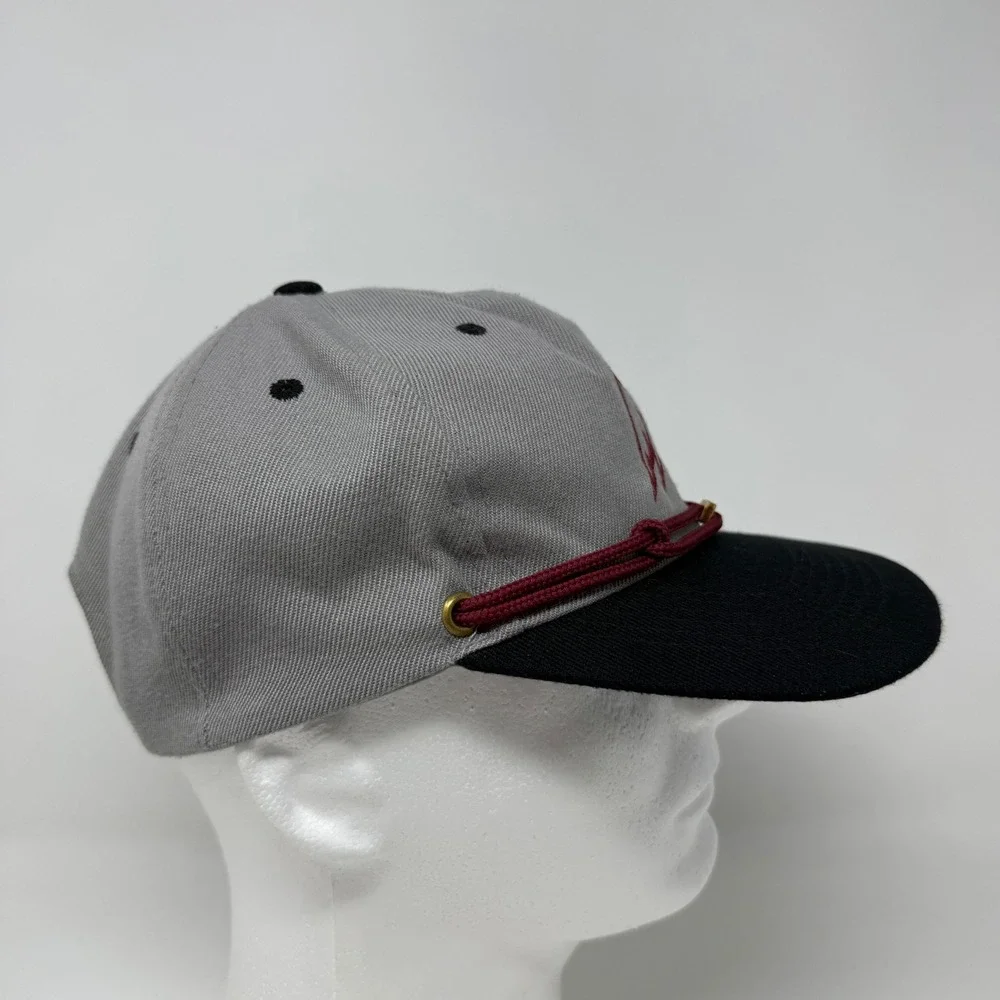 Findlay Hats Gray Black Snapback‎ Hat Red Mountain Logo Lace Detail Portland OR